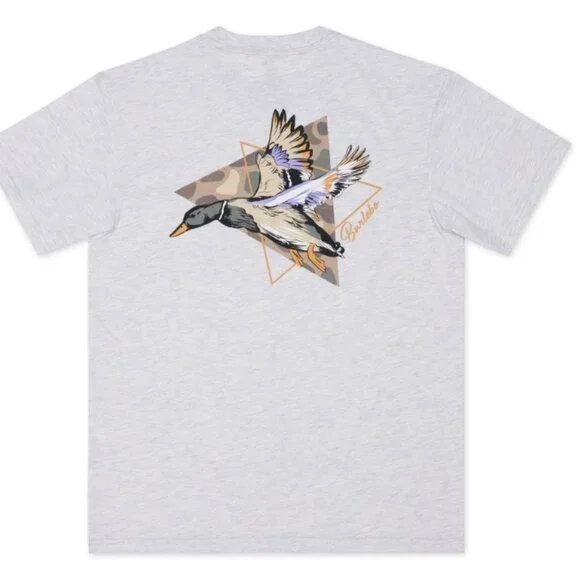 BURLEBO Pintail Triangle Diving Duck Short Sleeve Shirt in Ash Grey - Picture 2 of 4